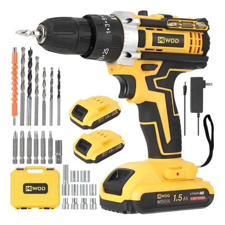 Taladro Atornillador De Impacto Inalámbrico 21V 2 Baterías Miwod