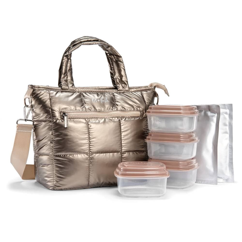 Set de lonchera Fit & Fresh Eliana dorada 7 pzas
