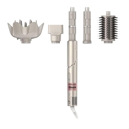SHARK, FlexStyle Sistema de Peinado y Secadora de Cabello, Multiestilizador con 4 Funciones y 5 Accesorios, Difusor para Cabello Rizado, Color Stone, HD435LAA