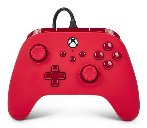 PowerA Control alámbrico Advantage para Xbox Series X|S - Rojo, gamepad, controlador para videojuegos con cable, USB-C, Autorizado y con licencia oficial de Xbox