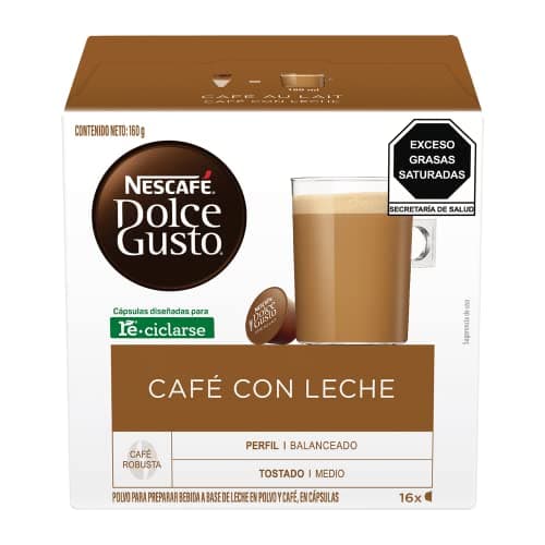 Nescafé Dolce Gusto Sabor Café con Leche, Café en Cápsulas, 16 cápsulas