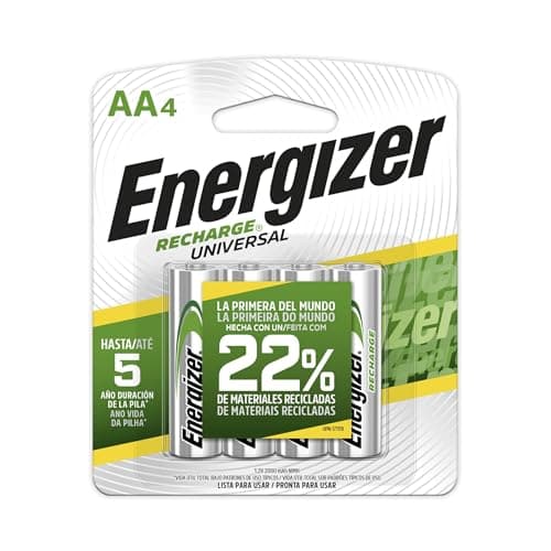Energizer Baterías Recargables Tipo AA - 2000 mAh para Dispositivos Que requieren recargas constantes - Paquete con 4 Pilas Doble A