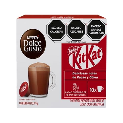 NESCAFÉ DOLCE GUSTO Polvo en Cápsulas Sabor Chocolate KitKat Estuche con 10 Cápsulas