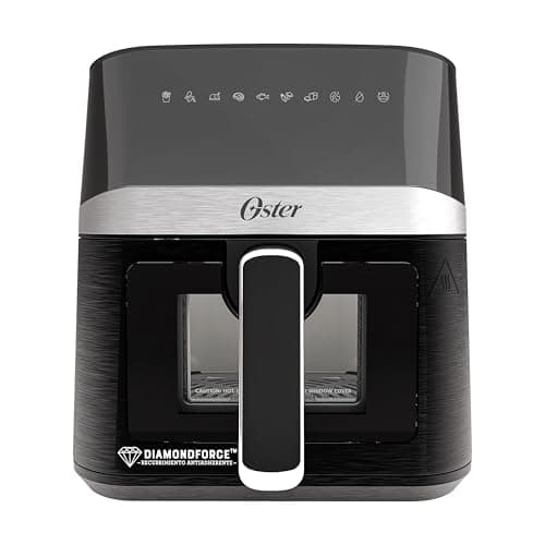 Oster® Freidora de Aire Digital con Recubrimiento Oster® DiamondForce, Ventana y Luz Interna, 4L de Capacidad, con 10 Programas Automáticos