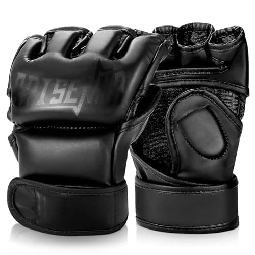 Guantes de Box YELIY Entrenamiento de Medio Dedo para Adulto
