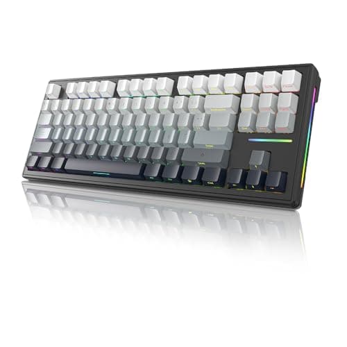 ATTACK SHARK Teclado Mecánico Español M87, Teclado Inalámbrico RGB con Grabado Lateral, Teclado Gamer 3 Modes USB-C/2.4G/Bluetooth y Hot