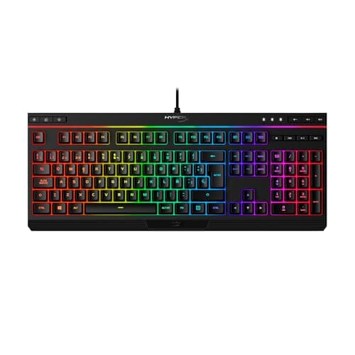 HyperX Alloy Core RGB – Teclado gamer español de membrana – Teclas silenciosas y rápidas con iluminación dinámica RGB, Resistente a derrames, Compatible con Windows 10/8.1/8/7