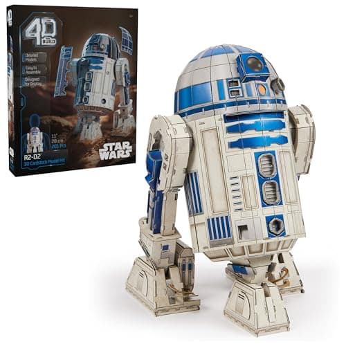 4D Puzzles, Kit de maqueta de cartulina de R2-D2 de Star Wars, 201 Piezas, Kits de maquetas en 3D para Adultos y niños a Partir de 12 años