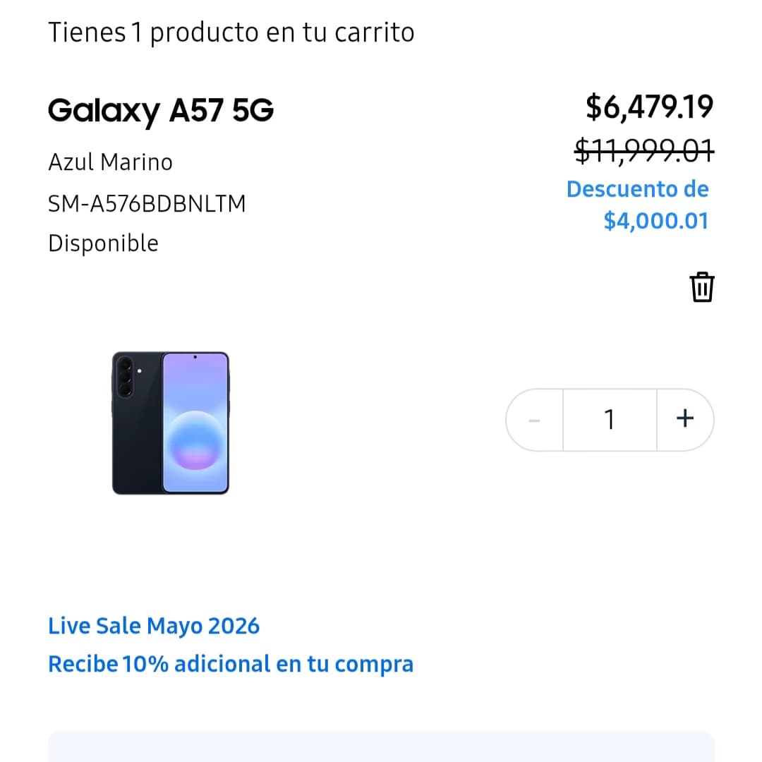 Samsung Galaxy A57: 8GB RAM y 256GB de almacenamiento