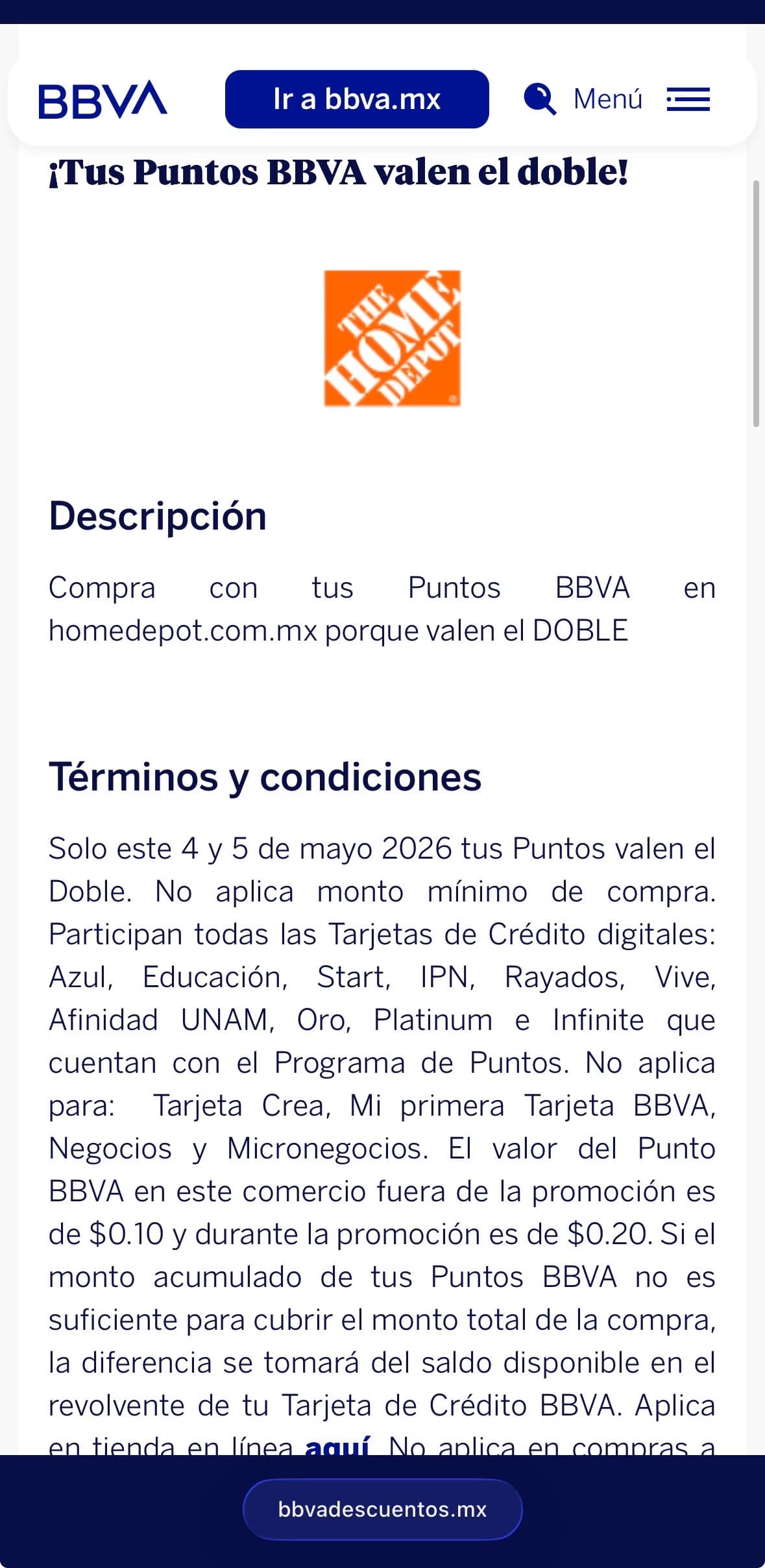 Aprovecha puntos BBVA dobles
