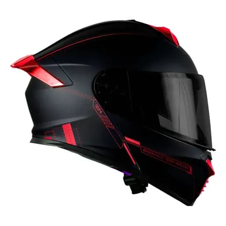 Casco Kov Thunder Racing Abatible Rojo Mica Humo