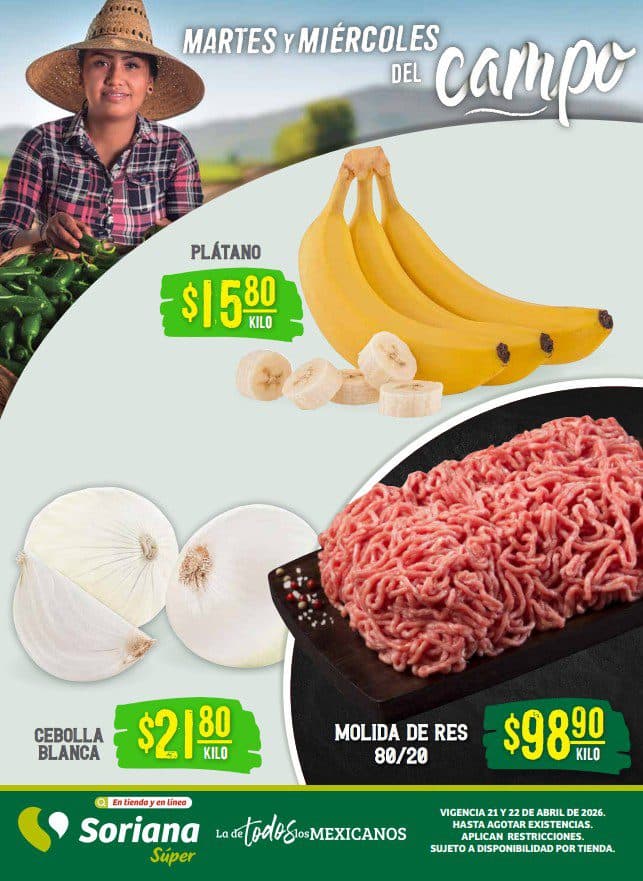 Ofertas de Soriana para Martes y Miércoles del Campo (21 y 22 de abril 2026)